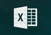 Microsoft Excel logo with a laptop and pen on a desk