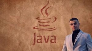 Java logo with code snippets