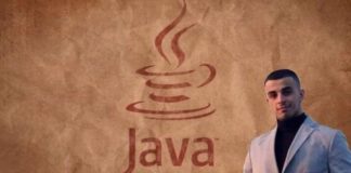 Java logo with code snippets