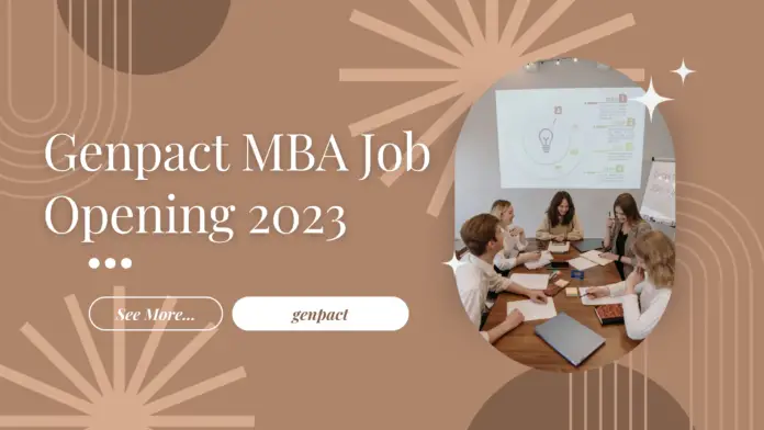 Genpact MBA Job Opening 2023