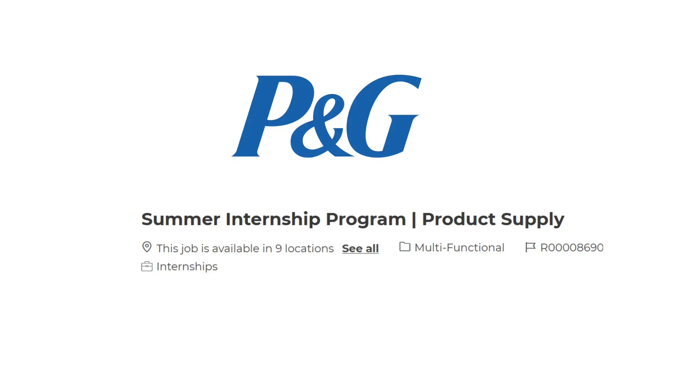 P&G Summer Internship 2023 - Supply Chain, Operations or Business Job Profile!