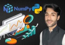 Python Numpy Data Analysis for Data Scientists Illustration of a Python logo with data analysis keywords like numpy and data scientists
