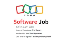 Zoho Software Developer Jobs: Don't Miss the Last date to apply-6 September