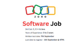 Zoho Software Developer Jobs: Don't Miss the Last date to apply-6 September