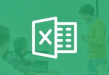 Illustration of a laptop with a spreadsheet and pivot table