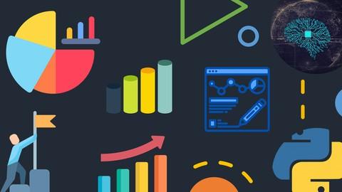 Python Data Visualization Masterclass featuring colorful charts and graphs
