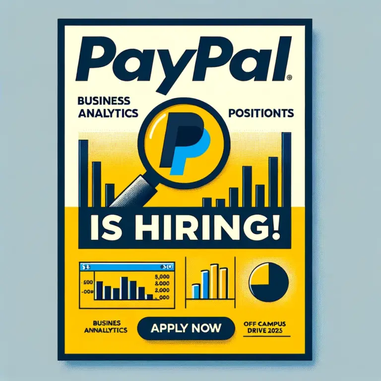 Paypal Summer Internship 2024 2025 Batch Jobs Technical Support Job   DALL·E 2023 10 27 18.00.53 Design Featuring The Real PayPal Logo Prominently At The Top Against A Light Gray Background. Below A Yellow Section Hosts Bold Text Stating  PayPal 768x768 