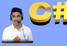 Learn C# Programming: From Basics to Professional Level Illustration of a computer screen with code and the text 'Learn C# Programming'