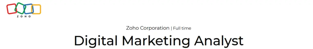 Digital Marketing Job by Zoho 2023: SEO Fans Must Apply