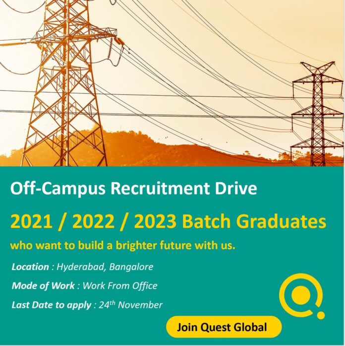 Quest Global Careers is inviting applications from Graduates of Batch 2023, 2022, 2021