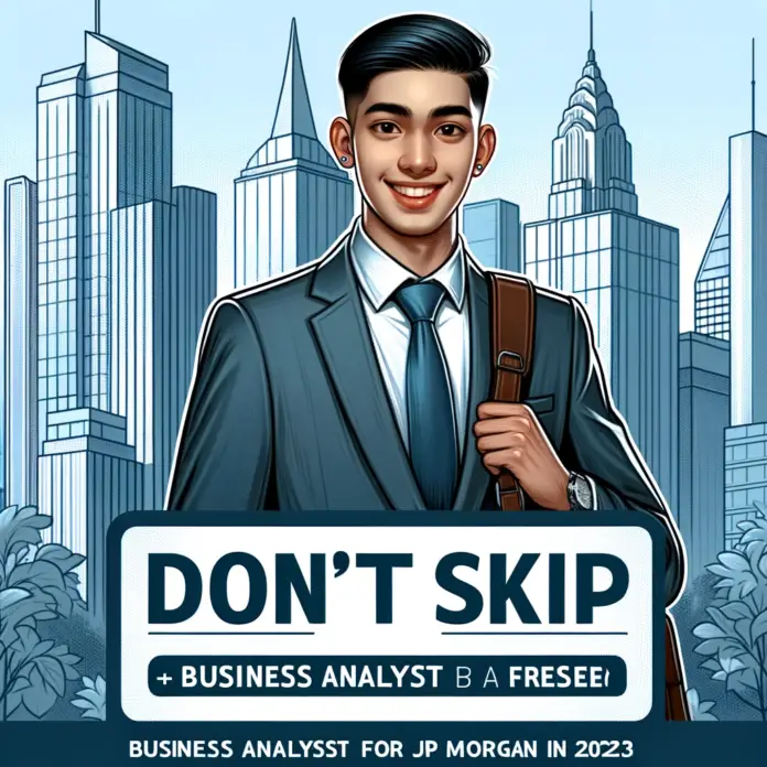 Don't Skip |Business Analyst Job for a Fresher by JP Morgan in 2023