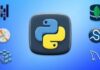 Image featuring Python programming language logo and a bootcamp concept