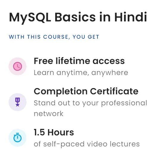 MySQL Basics in Hindi