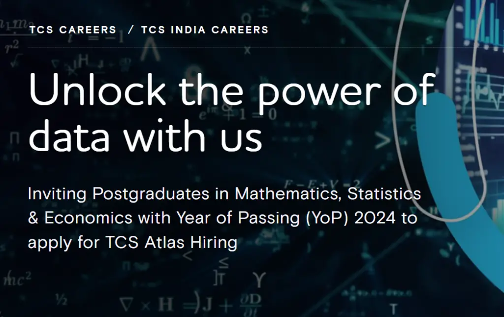 TCS Atlas Hiring from the batch of 2024 | Jobs for MSc graduates and MA Graduates