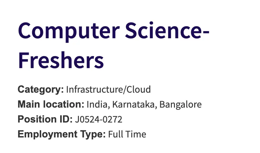 Computer Science Freshers Job 2024 by CGI