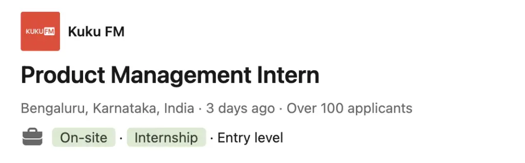 Kuku FM is hiring Product Management Intern | Internships 2024