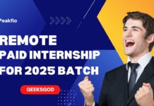 Paid Remote Internship for 2025 Batch by Peakflo