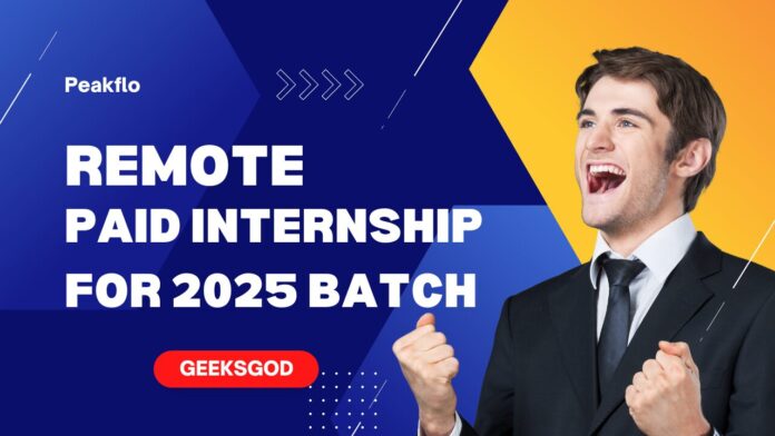 Paid Remote Internship for 2025 Batch by Peakflo