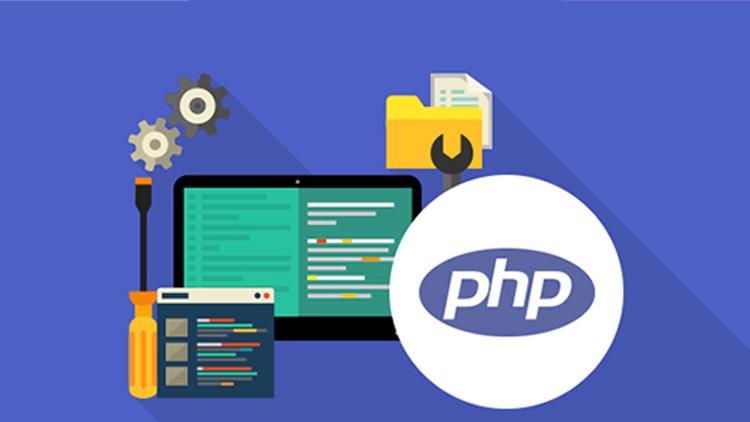 A collage of PHP code snippets representing a practice test for various skill levels, from beginner to advanced.