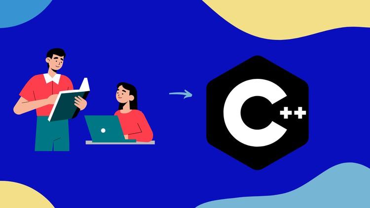 A group of diverse beginners learning C++ programming with online resources and a free Udemy coupon.