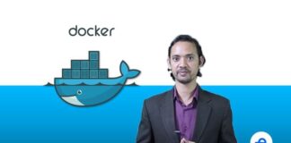 Docker Mastery course with visuals representing containerization and cloud computing, highlighting free Udemy coupon.