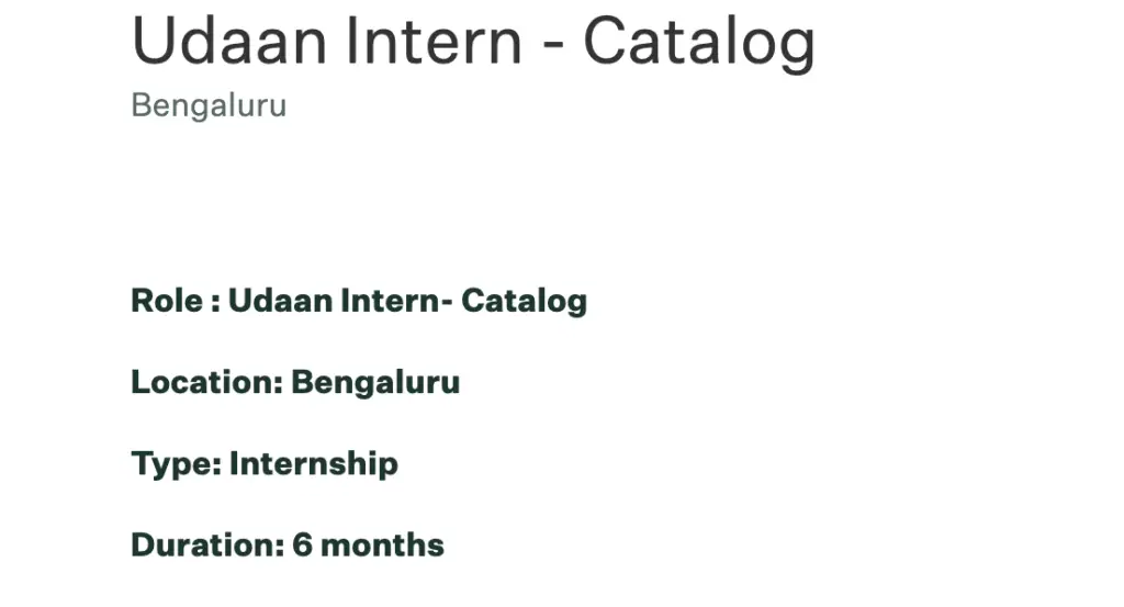 Myntra Internships 2024 | Udaan Intern - Catalog Job Openings