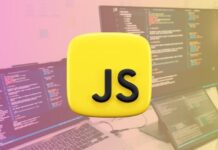 Master JavaScript course banner featuring coding elements and free coupon offer