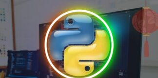 A computer screen displaying Python code with a modern design, symbolizing a Python programming course success.