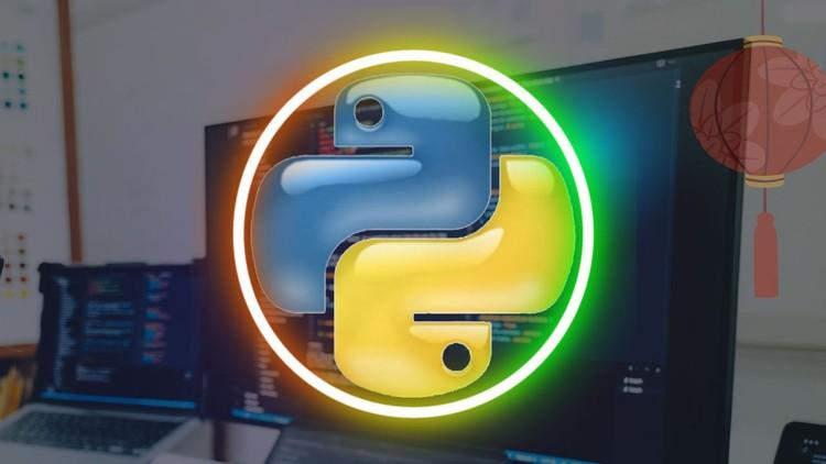 A computer screen displaying Python code with a modern design, symbolizing a Python programming course success.