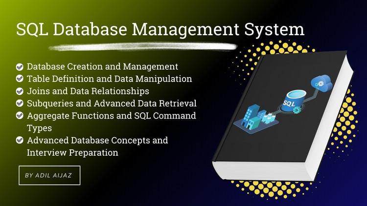 A computer screen displaying SQL code, symbolizing database management and online learning with a Udemy coupon.