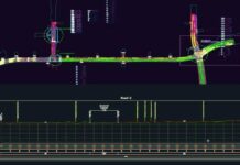 A detailed illustration of a 6km road and junction design created using AutoCAD Civil 3D.