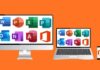 A collage of Microsoft Office tools including Word, Excel, PowerPoint, Access, Outlook, OneNote, and Publisher with a label for free Udemy course.