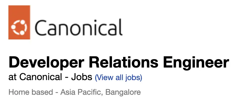 Developer Relations Jobs by Canonical