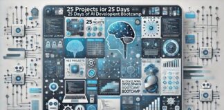 Feature image for 25 AI Development Projects in 25 Days free course showcasing AI concepts and project ideas.