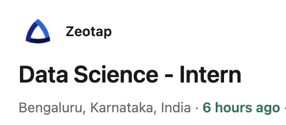 Data Science Internship Drive 2025 by Zeotap