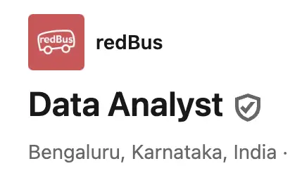 Redbus Data Analyst Job Openings 2025