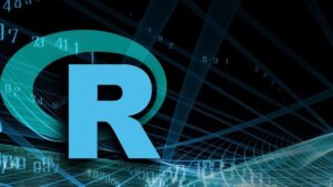 An image showcasing R programming for statistical analysis with graphs and data visualizations, ideal for researchers.