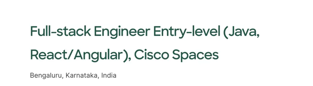 Cisco Meraki Jobs 2025 | Full-stack Engineer Entry-level (Java, React/Angular) Recruitment