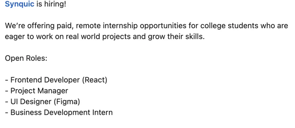 Remote Internship By Synquic | Paid Work From Home Jobs 2025 1 Remote Internship by SYNQUIC | Paid Work From Home Jobs 2025