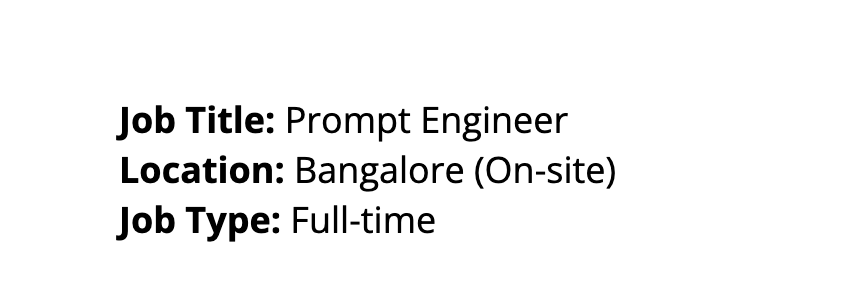 Prompt Engineer Jobs By Nurix Ai | India (Remote/On-Site) 1 Prompt Engineer Jobs by Nurix AI | India (Remote/On-site)