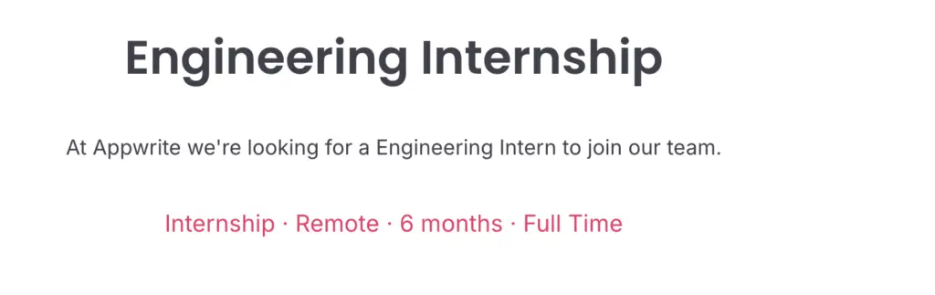 Remote Engineering Internship At Appwrite | Student Jobs 2025 1 Remote Engineering Internship at Appwrite | Student Jobs 2025