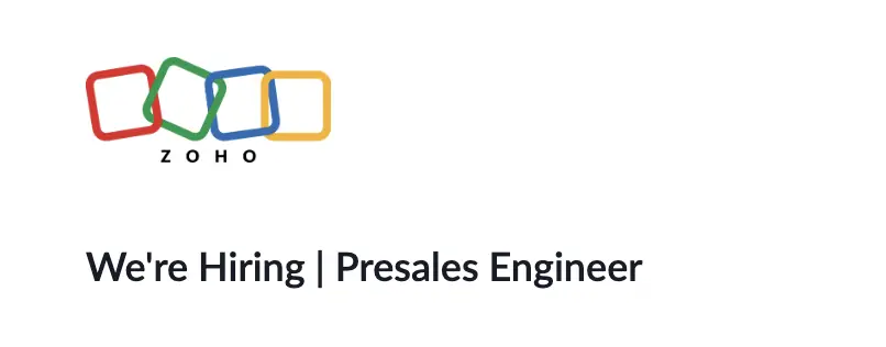 Zoho Off Campus Drive For Graduates | Presales Engineer Job Openings 2025 1 Zoho Off Campus Drive for Graduates | Presales Engineer Job Openings 2025