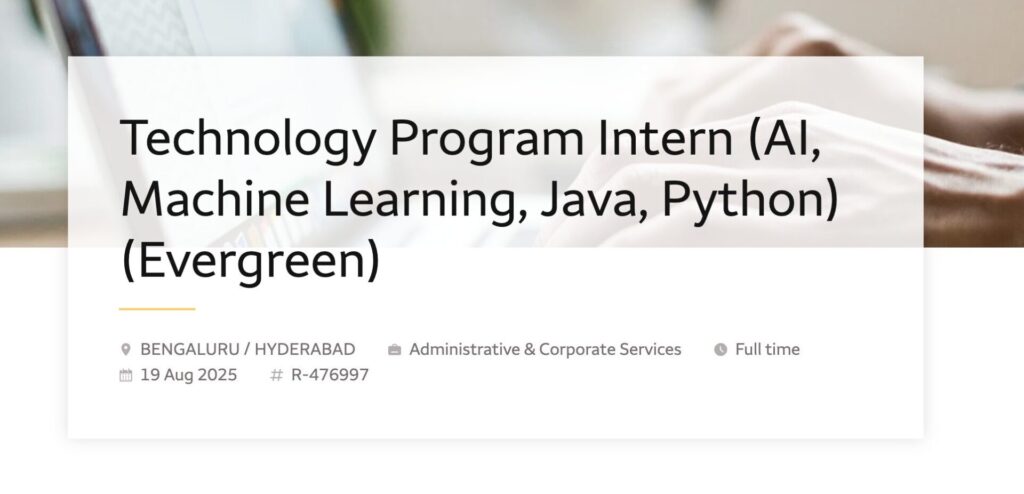 Wells Fargo is Seeking a Intern 2026 Campus Program - AI, Machine Learning, Python 