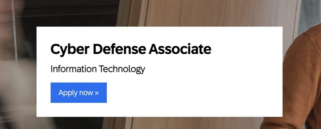 SAP is Hiring Cyber Defense Associate | Cyber Security Jobs in India 2025