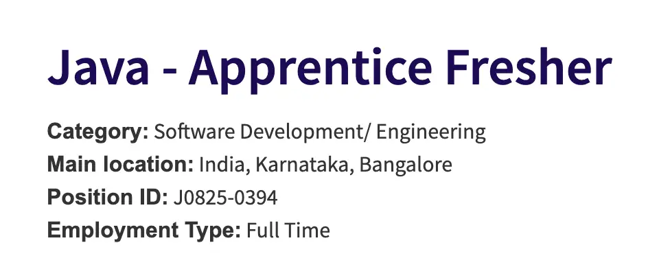 Freshers Job For Java Developer by CGI | Careers 2025